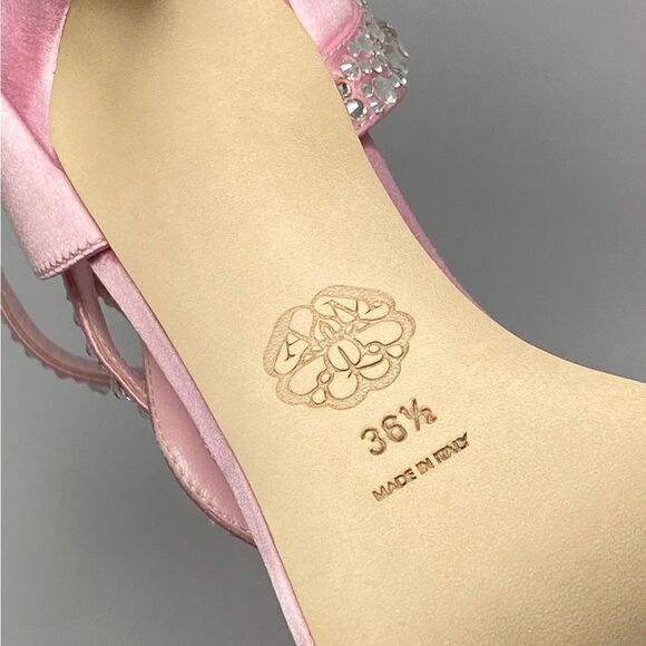 Alexander McQueen Crystal Satin Ankle-Cuff Cocktail Sandals size 36.5 - Picture 13 of 13